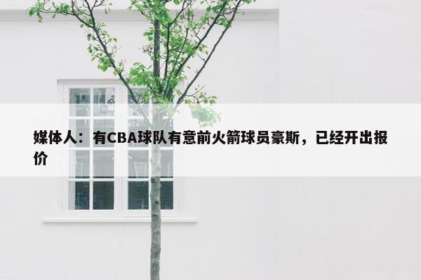 媒体人：有CBA球队有意前火箭球员豪斯，已经开出报价