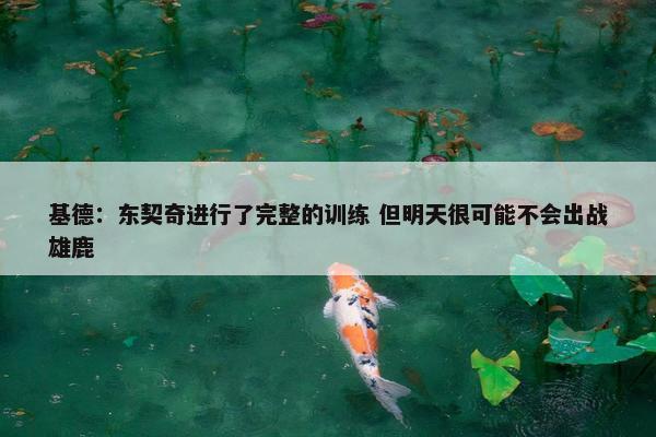 基德：东契奇进行了完整的训练 但明天很可能不会出战雄鹿