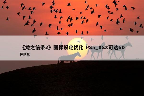 《龙之信条2》图像设定优化 PS5_XSX可达60FPS