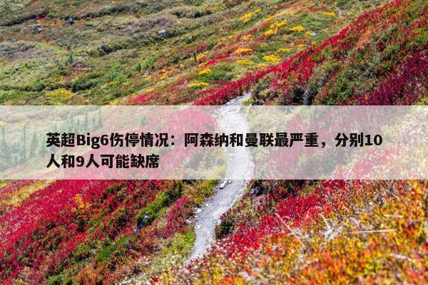 英超Big6伤停情况：阿森纳和曼联最严重，分别10人和9人可能缺席