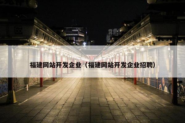 福建网站开发企业（福建网站开发企业招聘）