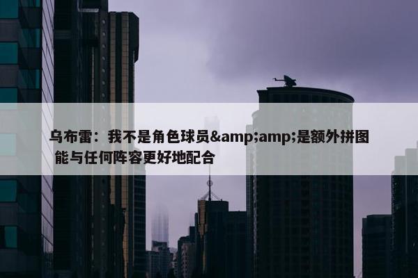 乌布雷：我不是角色球员&amp;是额外拼图 能与任何阵容更好地配合