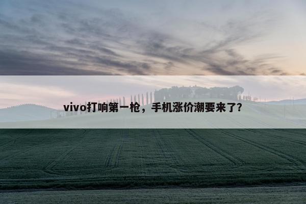 vivo打响第一枪，手机涨价潮要来了？