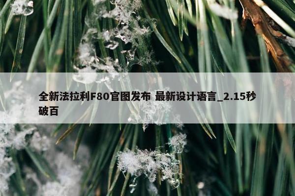 全新法拉利F80官图发布 最新设计语言_2.15秒破百