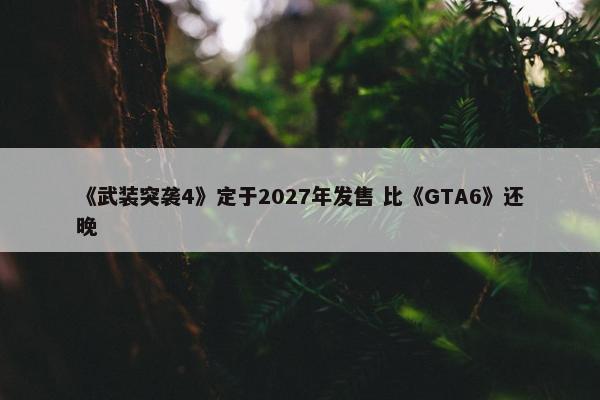 《武装突袭4》定于2027年发售 比《GTA6》还晚