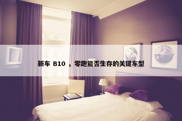 新车 B10 ，零跑能否生存的关键车型