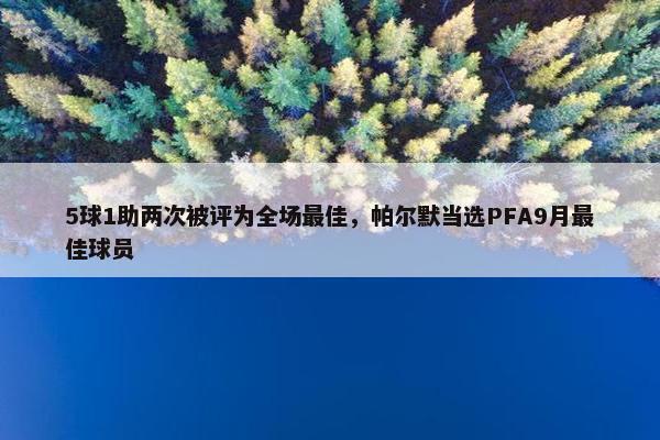 5球1助两次被评为全场最佳，帕尔默当选PFA9月最佳球员