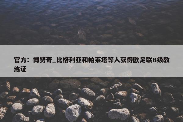 官方：博努奇_比格利亚和帕莱塔等人获得欧足联B级教练证