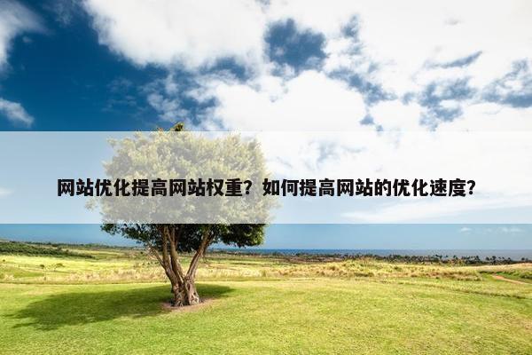 网站优化提高网站权重？如何提高网站的优化速度？