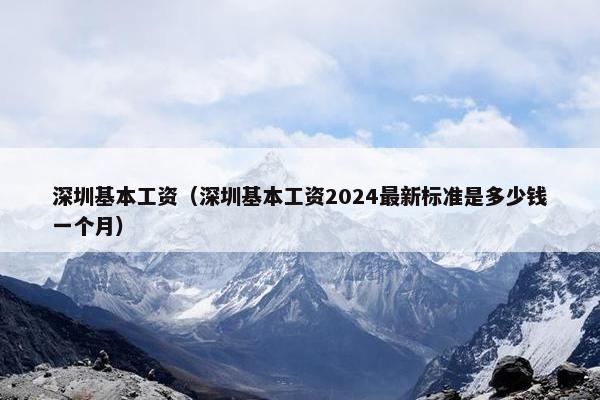 深圳基本工资（深圳基本工资2024最新标准是多少钱一个月）