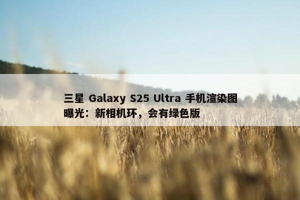 三星 Galaxy S25 Ultra 手机渲染图曝光：新相机环，会有绿色版