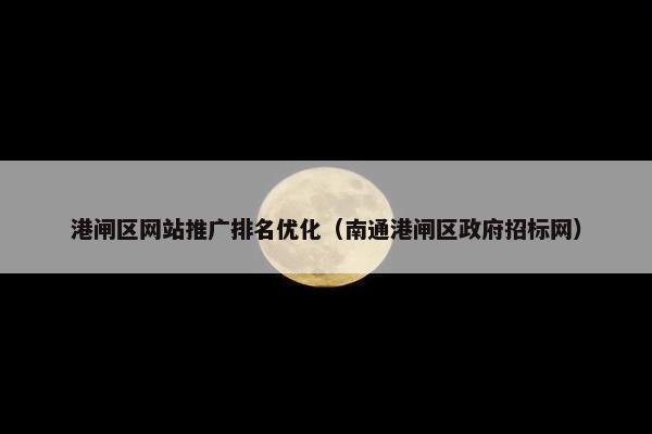 港闸区网站推广排名优化（南通港闸区政府招标网）