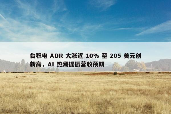 台积电 ADR 大涨近 10% 至 205 美元创新高，AI 热潮提振营收预期