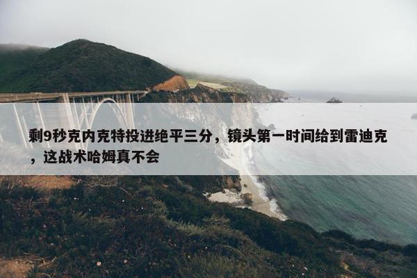 剩9秒克内克特投进绝平三分，镜头第一时间给到雷迪克，这战术哈姆真不会