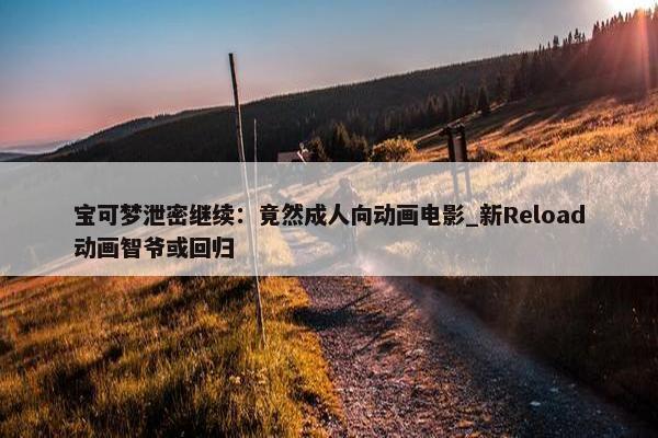 宝可梦泄密继续：竟然成人向动画电影_新Reload动画智爷或回归