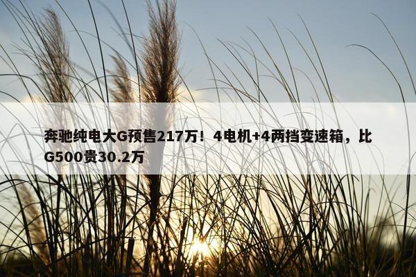 奔驰纯电大G预售217万！4电机+4两挡变速箱，比G500贵30.2万