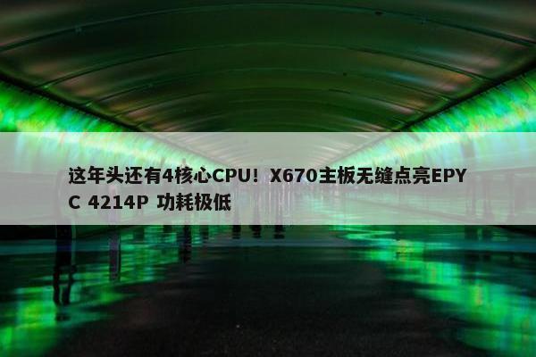 这年头还有4核心CPU！X670主板无缝点亮EPYC 4214P 功耗极低