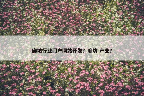 廊坊行业门户网站开发？廊坊 产业？