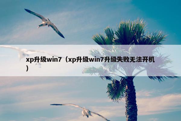 xp升级win7（xp升级win7升级失败无法开机）