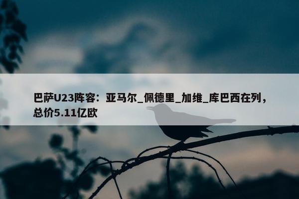 巴萨U23阵容：亚马尔_佩德里_加维_库巴西在列，总价5.11亿欧