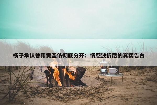 杨子承认曾和黄圣依彻底分开：情感波折后的真实告白