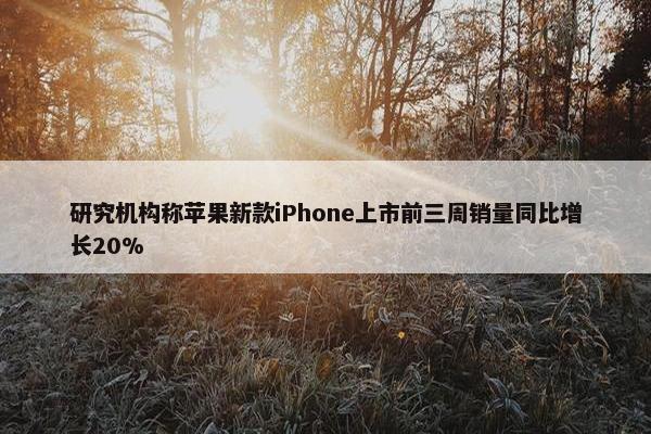 研究机构称苹果新款iPhone上市前三周销量同比增长20%