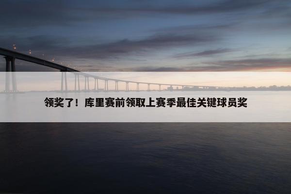 领奖了！库里赛前领取上赛季最佳关键球员奖