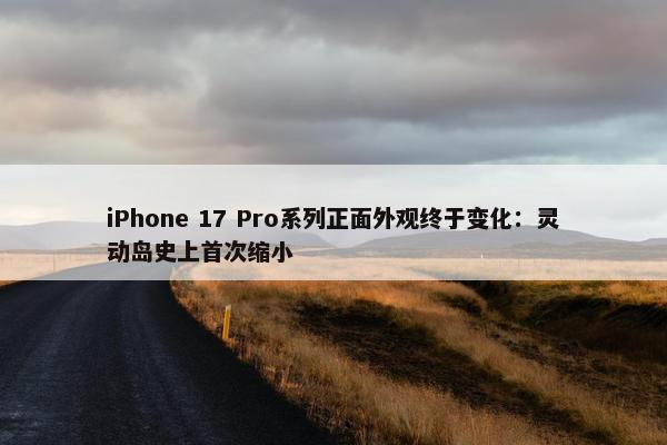 iPhone 17 Pro系列正面外观终于变化：灵动岛史上首次缩小