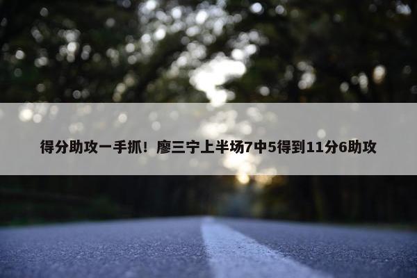 得分助攻一手抓！廖三宁上半场7中5得到11分6助攻