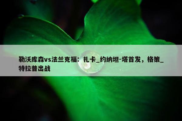 勒沃库森vs法兰克福：扎卡_约纳坦-塔首发，格策_特拉普出战