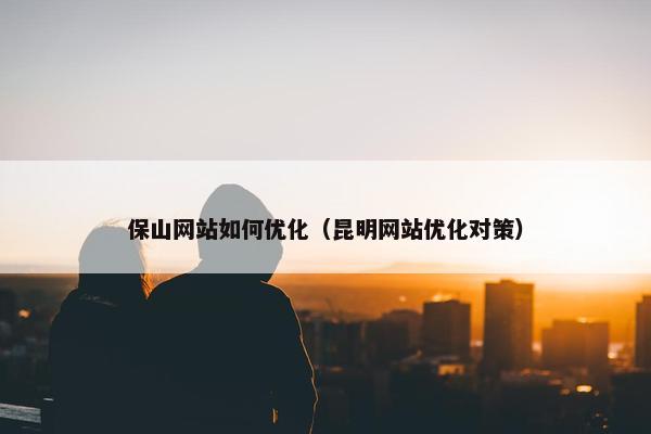 保山网站如何优化（昆明网站优化对策）