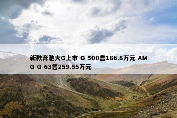 新款奔驰大G上市 G 500售186.8万元 AMG G 63售259.55万元