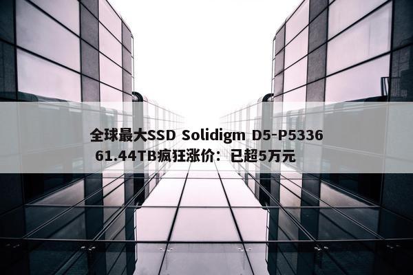 全球最大SSD Solidigm D5-P5336 61.44TB疯狂涨价：已超5万元