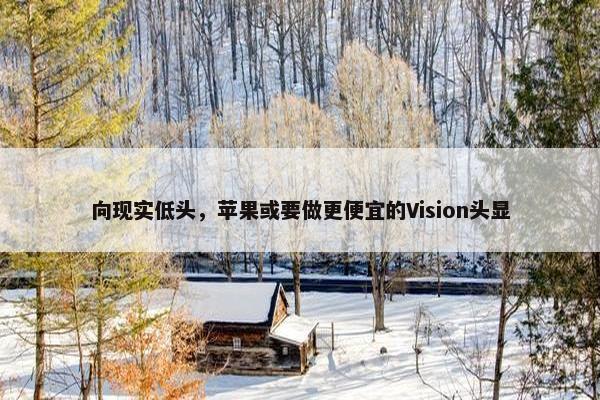 向现实低头，苹果或要做更便宜的Vision头显