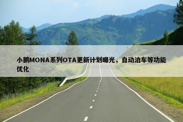 小鹏MONA系列OTA更新计划曝光，自动泊车等功能优化