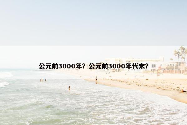 公元前3000年？公元前3000年代末？