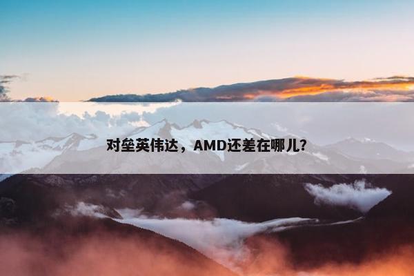 对垒英伟达，AMD还差在哪儿？