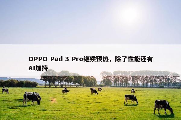 OPPO Pad 3 Pro继续预热，除了性能还有AI加持