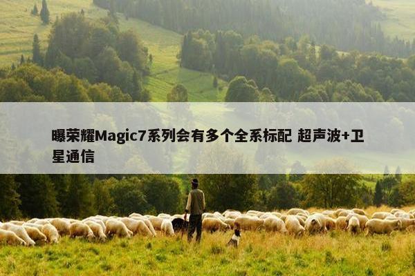 曝荣耀Magic7系列会有多个全系标配 超声波+卫星通信