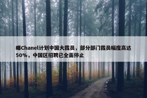 曝Chanel计划中国大裁员，部分部门裁员幅度高达50%，中国区招聘已全面停止