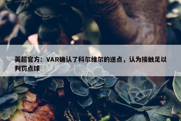 英超官方：VAR确认了科尔维尔的送点，认为接触足以判罚点球