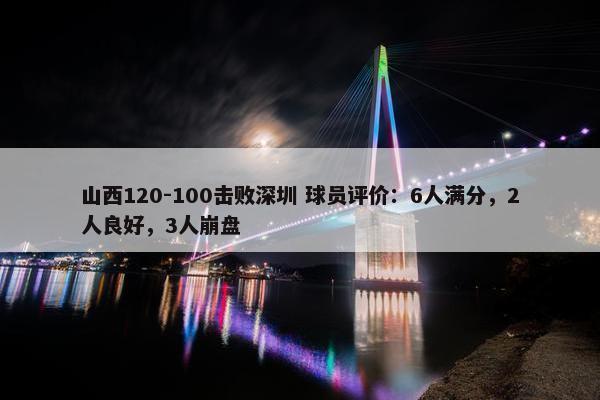 山西120-100击败深圳 球员评价：6人满分，2人良好，3人崩盘