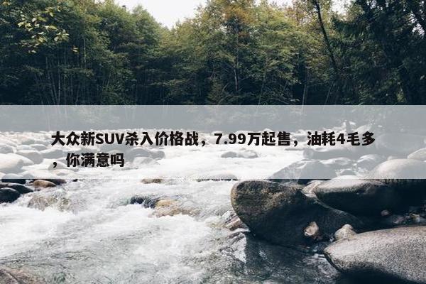 大众新SUV杀入价格战，7.99万起售，油耗4毛多，你满意吗