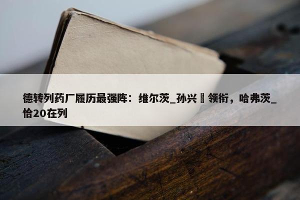 德转列药厂履历最强阵：维尔茨_孙兴慜领衔，哈弗茨_恰20在列