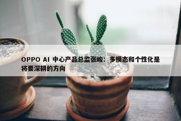 OPPO AI 中心产品总监张峻：多模态和个性化是将要深耕的方向