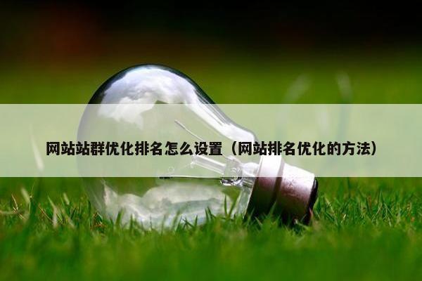 网站站群优化排名怎么设置（网站排名优化的方法）