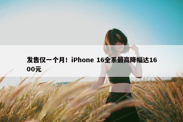 发售仅一个月！iPhone 16全系最高降幅达1600元