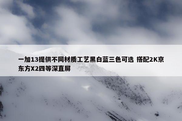 一加13提供不同材质工艺黑白蓝三色可选 搭配2K京东方X2四等深直屏