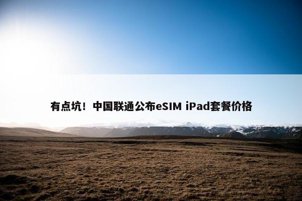 有点坑！中国联通公布eSIM iPad套餐价格