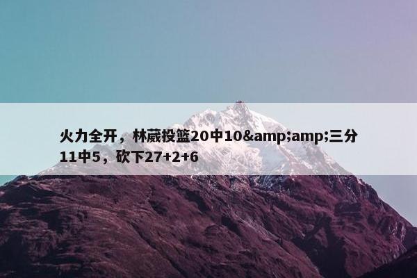 火力全开，林葳投篮20中10&amp;三分11中5，砍下27+2+6